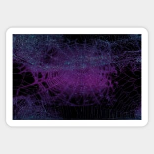 purple halloween sparkly spiderweb pattern - goth Sticker